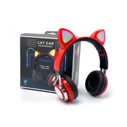 CAT EAR STYLE WIRELESS BLUETOOTH HEADPHONE M-01 MP3/CELLPHONE/PC RED CAT EAR STYLE WIRELESS BLUETOOTH HEADPHONE M-01 MP3/CELLPHONE/PC RED
